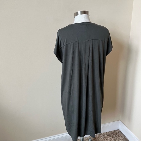 Eileen Fisher viscose elastane stretch short sleeve t-shirt dress 494 - Picture 6 of 8